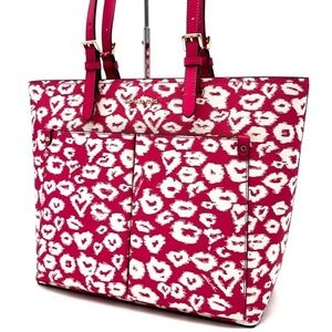 Michael Kors Jet Set Medium Pocket Tote Bag Electric Pink Multi (NWT)